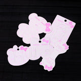 Lovely Jewelry Packaging Cards Bear Shape Pink Bow Hairpin Display Cards