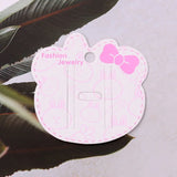 Lovely Jewelry Packaging Cards Bear Shape Pink Bow Hairpin Display Cards