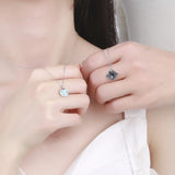 Enamel Star Cloud Pendant Necklace 999 Pure Sterling Silver Chain