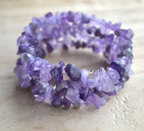Luck Pearl Jewelry Amethyst Bracelet 4 Rows Purple Gemstone Stone Women Gift