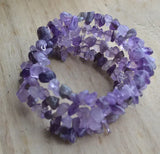 Luck Pearl Jewelry Amethyst Bracelet 4 Rows Purple Gemstone Stone Women Gift