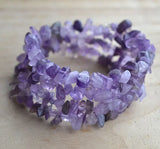 Luck Pearl Jewelry Amethyst Bracelet 4 Rows Purple Gemstone Stone Women Gift