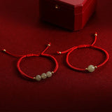 Lucky Beads Hetian Jade Red Rope Chain Bracelet Fine Jewelry ASL169