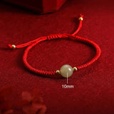 Lucky Beads Hetian Jade Red Rope Chain Bracelet Fine Jewelry ASL169