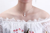925 Silver Green Zircon Pendant Necklace Wedding Jewelry