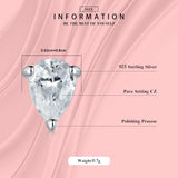 925 Sterling Silver Rhombus Stud Earrings with Zircon for Women