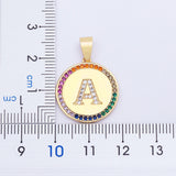 Arrival Initial Pendant Chain Necklace Top Zircon Rainbow Party Jewelry
