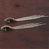 Arrival Bridal Square Tassel Clip Earrings for Women