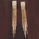 Arrival Bridal Square Tassel Clip Earrings for Women