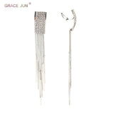 Arrival Bridal Square Tassel Clip Earrings for Women