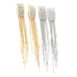 Arrival Bridal Square Tassel Clip Earrings for Women