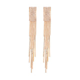 Arrival Bridal Square Tassel Clip Earrings for Women