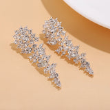 Arrival Crystal Long Bridal Clip on Earrings No Piercing