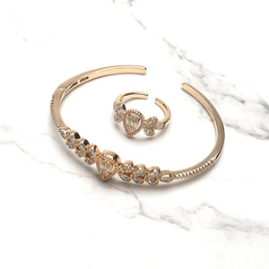 Arrival Crystal Women Finger Ring Bracelet Cubic Zircon Bangle