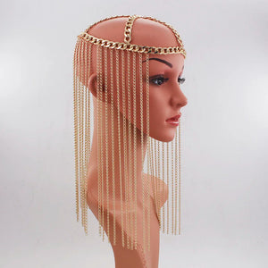 Punk Hair Accessories Head Chain Women Tassel Headpiece Jewelry