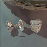 Matte Heart Hoops Earrings 925 Sterling Silver Women Jewelry