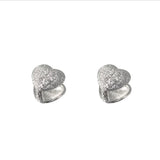 Matte Heart Hoops Earrings 925 Sterling Silver Women Jewelry