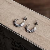 Mens Antique 925 Silver Eagle Claw Stud Earring