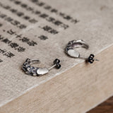 Mens Antique 925 Silver Eagle Claw Stud Earring