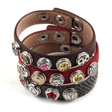 Arrival Metal Button Epoxy Enamel Bracelets Women Wrap Bracelet 6pc