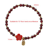 Natural Cinnabar Garnet Beaded Thin Bracelets Women Fine Jewelry
