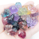 Natural Fluorite Stone Animals Mixed Shape Charms Reiki Crystal