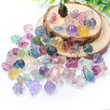 Natural Fluorite Stone Animals Mixed Shape Charms Reiki Crystal