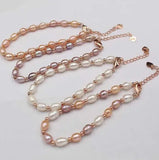 Colorful Freshwater Pearl Bracelet Wedding Mom Charming Lady Fine Jewelry Gift