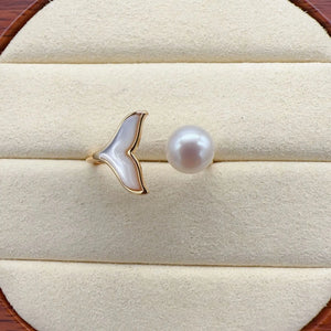 Arrival Freshwater Pearl Fishtail Design 14K Ladies Ring