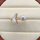Arrival Freshwater Pearl Fishtail Design 14K Ladies Ring