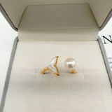 Arrival Freshwater Pearl Fishtail Design 14K Ladies Ring