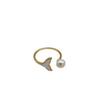 Arrival Freshwater Pearl Fishtail Design 14K Ladies Ring