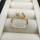 Arrival Freshwater Pearl Fishtail Design 14K Ladies Ring
