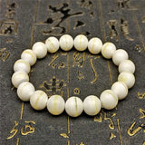 Natural Golden Silk Tridacna 8mm/10mm Bracelet for Men and Women