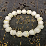 Natural Golden Silk Tridacna 8mm/10mm Bracelet for Men and Women