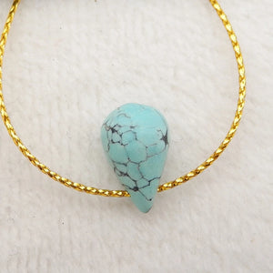 Arrival Green Turquoise Drilled Pendant Bead 15x10mm