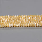 Natural Heishi Shell Bead Mother Of Pearl Dyed Yellow Rondelle Shape Bead