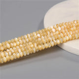 Natural Heishi Shell Bead Mother Of Pearl Dyed Yellow Rondelle Shape Bead