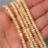 Natural Heishi Shell Bead Mother Of Pearl Dyed Yellow Rondelle Shape Bead