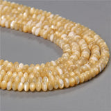 Natural Heishi Shell Bead Mother Of Pearl Dyed Yellow Rondelle Shape Bead