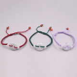 Natural Jadeite Circle Cord Bracelet 6.3inch Women Gift