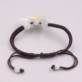Natural Jadeite Beauty Flower Bracelet with Red Cord, 6.3inch