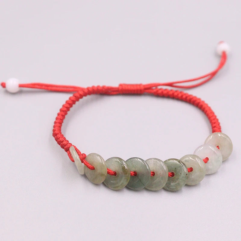 Natural Jadeite Colorful Circle Bracelet 6.3inch Women Gift
