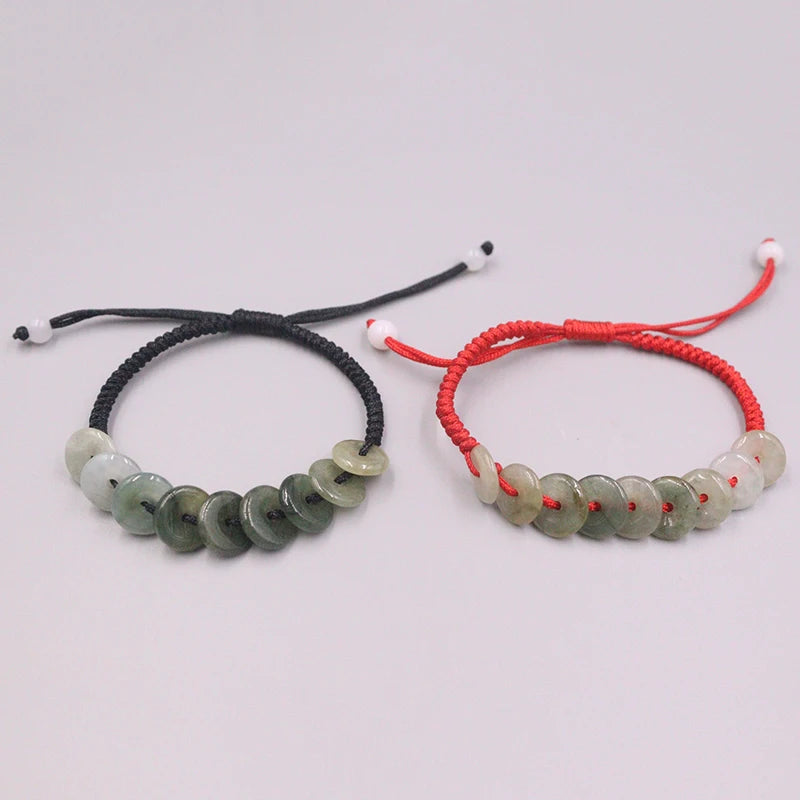 Natural Jadeite Colorful Circle Bracelet 6.3inch Women Gift