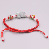 Jadeite Pixiu Bracelet 6.3inch Women Gift
