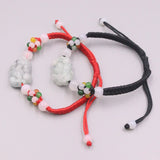 Jadeite Pixiu Bracelet 6.3inch Women Gift