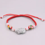 Jadeite Pixiu Bracelet 6.3inch Women Gift