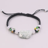 Jadeite Pixiu Bracelet 6.3inch Women Gift