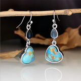 Arrival Natural Stone Retro Feather Leaf Earrings European Women Heart Pearl
