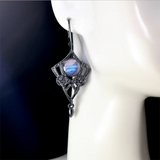Arrival Natural Stone Retro Feather Leaf Earrings European Women Heart Pearl